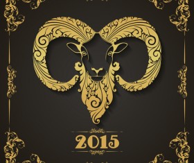 Classical background 2015 goat vector 02