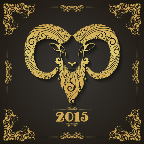 Classical background 2015 goat vector 02