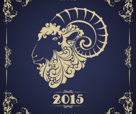 Classical background 2015 goat vector 03