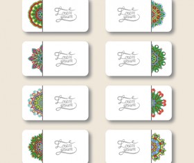 Classical floral pattern cards vector material 01