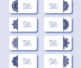 Classical floral pattern cards vector material 02