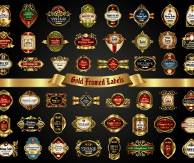 Classical golden labels luxury vector 01