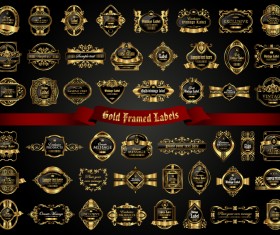 Classical golden labels luxury vector 02