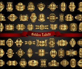 Classical golden labels luxury vector 03