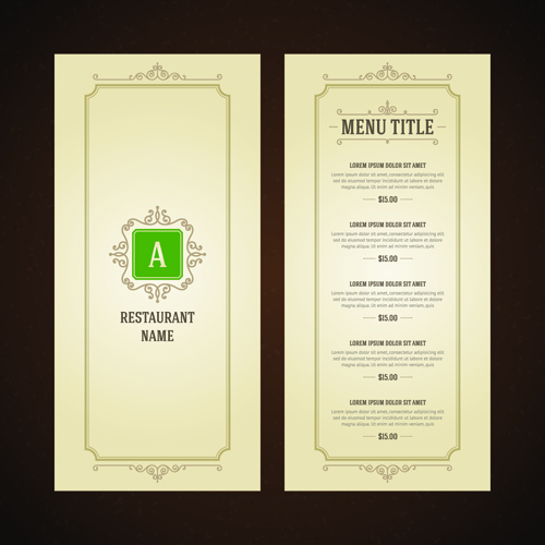 Classical menu vectors design 01