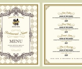 Classical menu vectors design 03