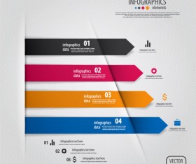 Color banner numbers infographics data vector