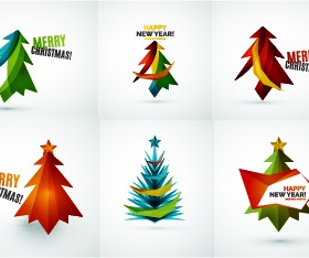 Colored christmas tree with logos vector graphics 01
