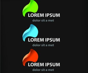 Colored company symbol with logos vector design 01