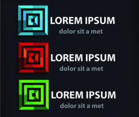 Colored company symbol with logos vector design 02