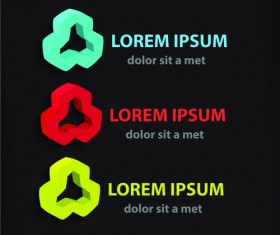 Colored company symbol with logos vector design 03