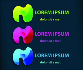 Colored company symbol with logos vector design 04