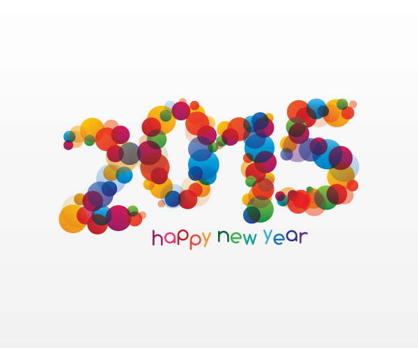 Colored dot 2015 new year design vector