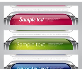 Colored metal banners vectors 01