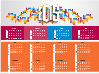 Colored mosaics and 2015 calendar vector