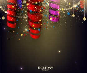 Colored paper ribbon holiday background graphics 01