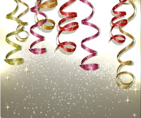 Colored paper ribbon holiday background graphics 02