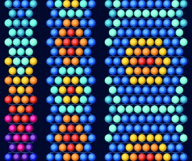 Colored round beads vector pattern set 01