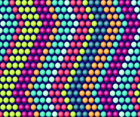 Colored round beads vector pattern set 02
