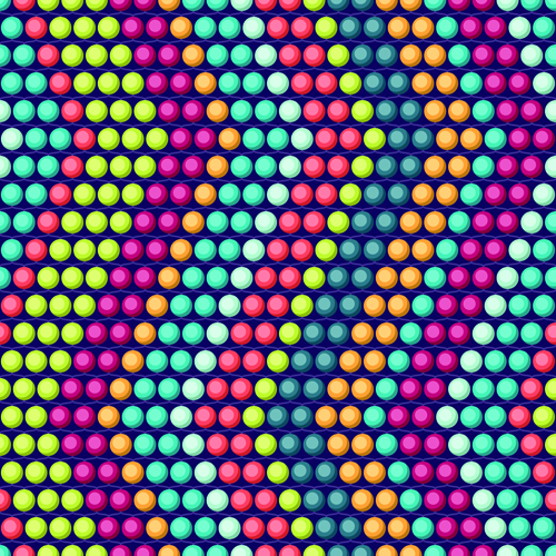 Colored round beads vector pattern set 02