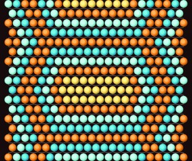 Colored round beads vector pattern set 03