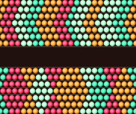 Colored round beads vector pattern set 06