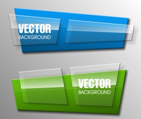 Colorful shape with glass banners vector set 03