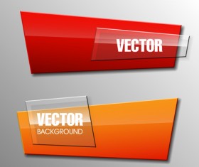 Colorful shape with glass banners vector set 04