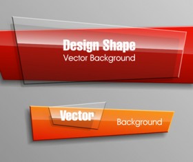 Colorful shape with glass banners vector set 06