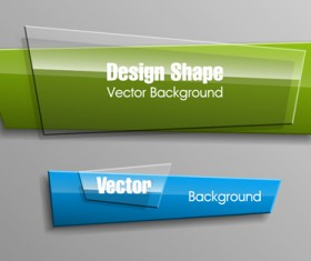 Colorful shape with glass banners vector set 08