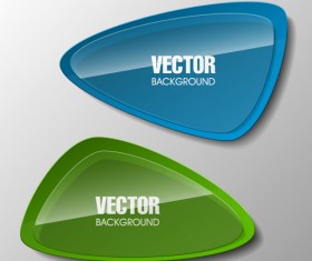 Colorful shape with glass banners vector set 09