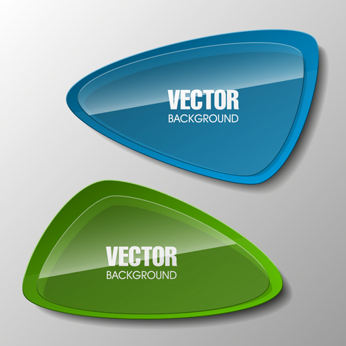 Colorful shape with glass banners vector set 09