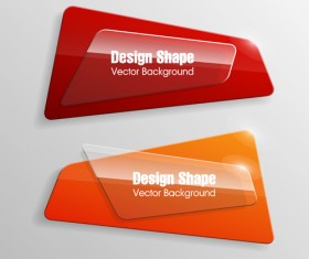 Colorful shape with glass banners vector set 11