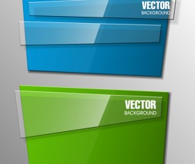 Colorful shape with glass banners vector set 12