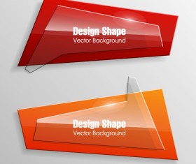 Colorful shape with glass banners vector set 13