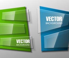 Colorful shape with glass banners vector set 14