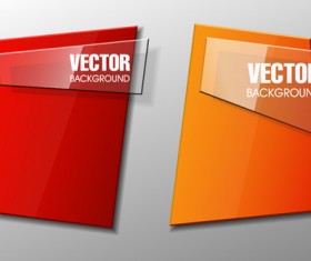 Colorful shape with glass banners vector set 15