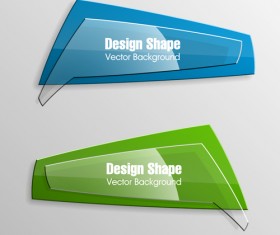 Colorful shape with glass banners vector set 16