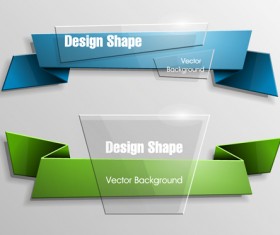 Colorful shape with glass banners vector set 17