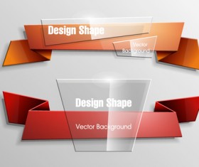 Colorful shape with glass banners vector set 18