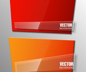 Colorful shape with glass banners vector set 19