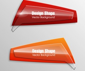 Colorful shape with glass banners vector set 20