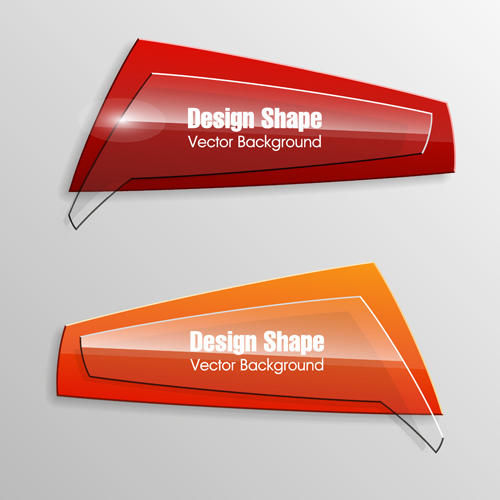 Colorful shape with glass banners vector set 20