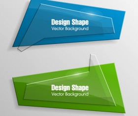 Colorful shape with glass banners vector set 21