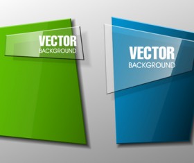 Colorful shape with glass banners vector set 23