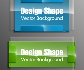 Colorful shape with glass banners vector set 24
