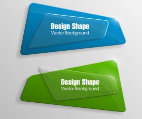 Colorful shape with glass banners vector set 25