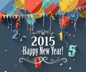 Confetti 2015 new year vintage background vector 01