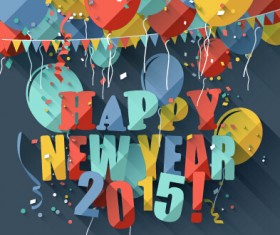 Confetti 2015 new year vintage background vector 02