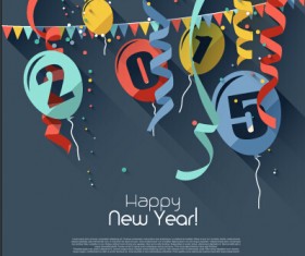 Confetti with balloon 2015 new year background vector